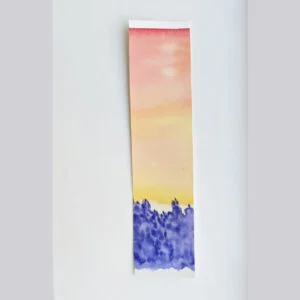 Sunset over purple forest bookmark