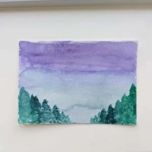 Purple Sky in Forest