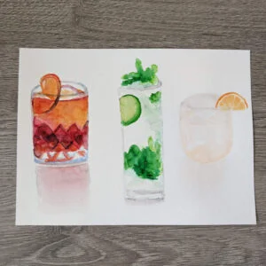 Three Drinks painting