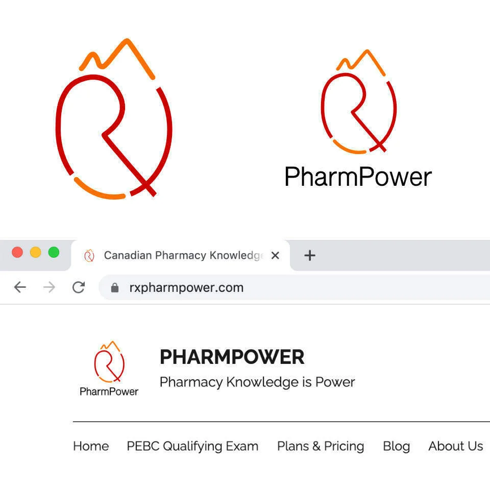 final pharmpower logo design with website snapshot