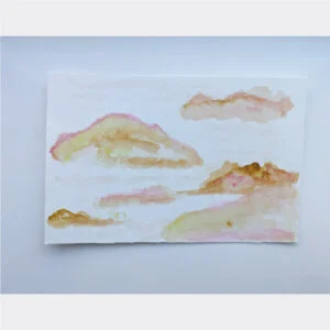painting of yellow and orange clouds