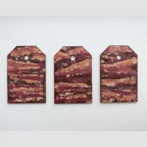 set of 3 gift tags with red sands abstract design