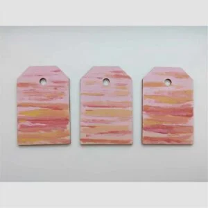 set 3 gift tags with sunrise scene