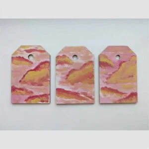 set of 3 gift tags with Sunset Mountains scene