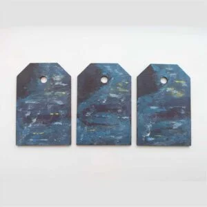 set of 3 gift tags with midnight waves design