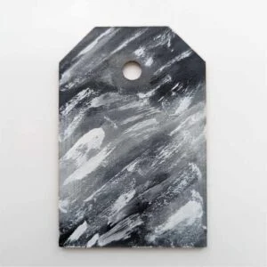 gift tag with black and white design