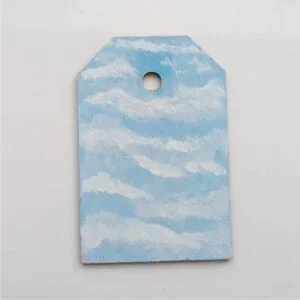 gift tag with blue sky design