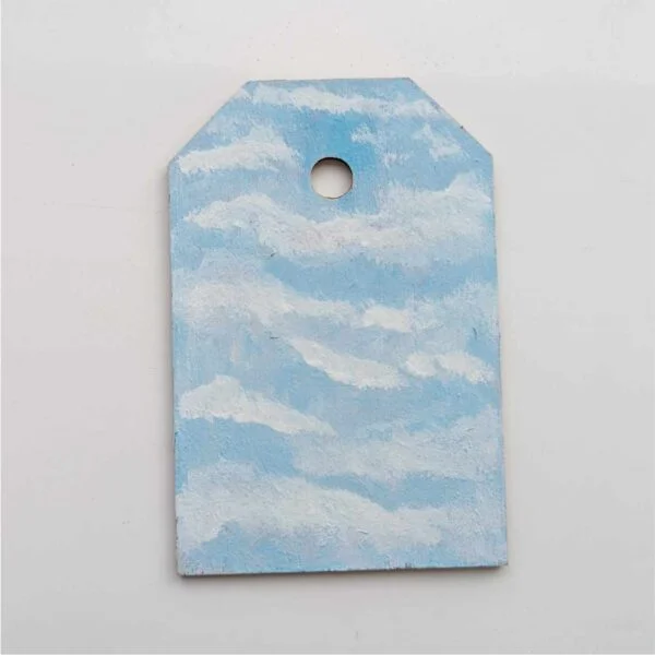 gift tag with blue sky design