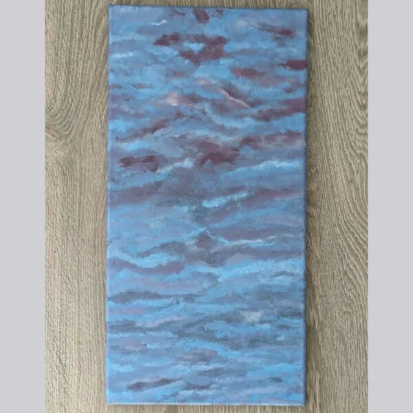 large canvas painting of dark cloudy sky