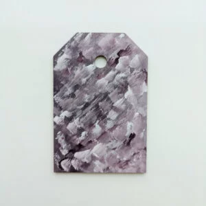 gift tag with purple and white design