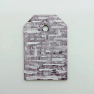 gift tag with purple and white design