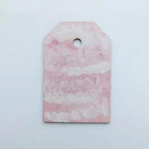 gift tag with pink and white design