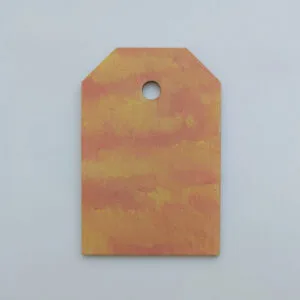 gift tag with orange and red design