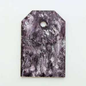 gift tag with purple and white design
