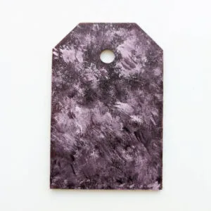 gift tag with purple and white design